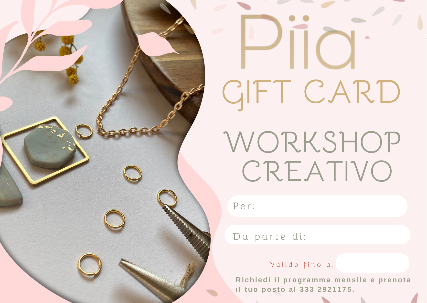 Certificato Regalo Piia Creative Lab